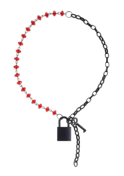 Load image 1 in gallery view. Sex and Mischief Ex's Andamp; Oh's Crystal Day Collar - Black/Red