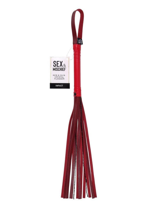 Load image 1 in gallery view. Sex and Mischief Ex's Andamp; Oh's Crystal Flogger - Black/Red