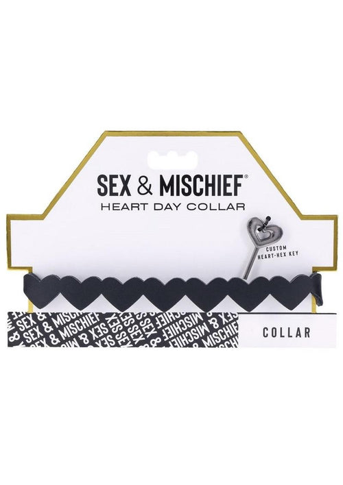 Load image 1 in gallery view. Sex and Mischief Heart Day Collar - Black