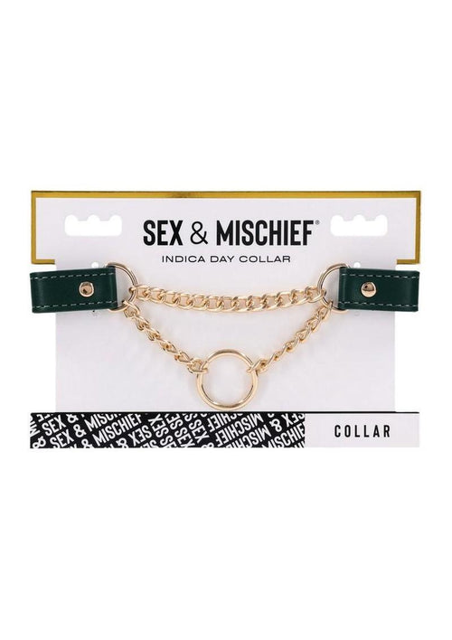 Load image 1 in gallery view. Sex and Mischief Indica Day Collar - Gold/Green
