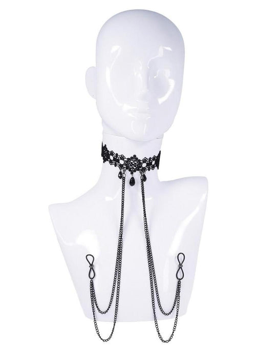 Load image 1 in gallery view. Sex and Mischief Lace Collar with Nipple Ties Sex and Mischief
