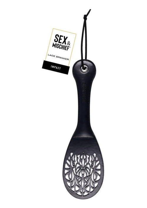 Load image 1 in gallery view. Sex and Mischief Lace Spanker - Black