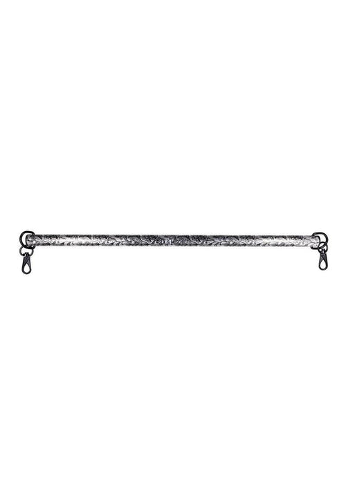 Load image 1 in gallery view. Sex and Mischief Lace Spreader Bar - Black/Silver