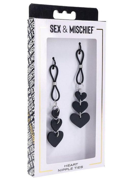 Load image 1 in gallery view. Sex and Mischief Nipple Ties - Black/Silver