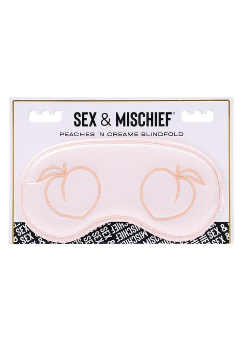 Load image 1 in gallery view. Sex and Mischief Peaches N Creame Blindfold - Ivory/Orange