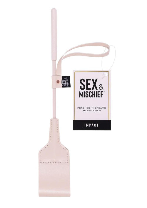 Load image 1 in gallery view. Sex and Mischief Peaches N Creame Riding Crop - Ivory/Orange