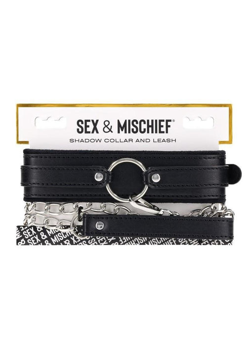Load image 1 in gallery view. Sex and Mischief Shadow Collar and Leash - Black/Silver