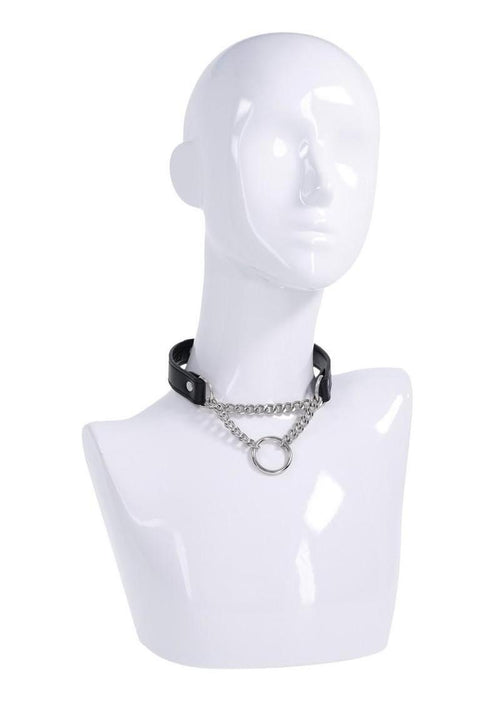 Load image 1 in gallery view. Sex and Mischief Shadow Day Collar - Black/Metal/Silver