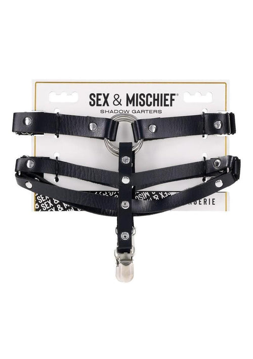 Load image 1 in gallery view. Sex and Mischief Shadow Garters - Black/Silver