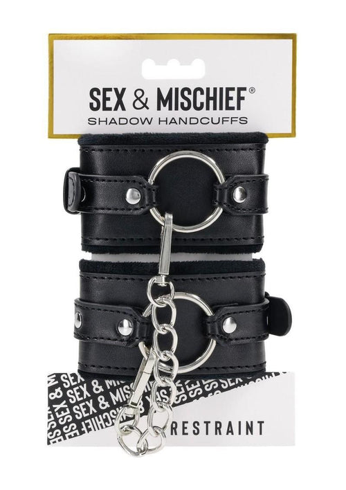 Load image 1 in gallery view. Sex and Mischief Shadow Handcuffs - Black/Silver