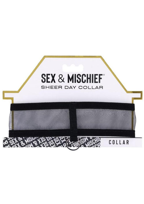 Load image 1 in gallery view. Sex and Mischief Sheer Day Collar - Black/Rose Gold