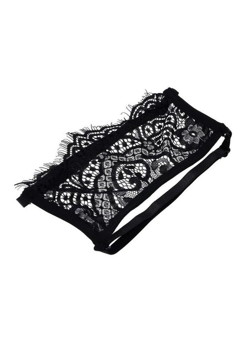 Load image 1 in gallery view. Sex and Mischief Veiled Vision Lace Blindfold - Black