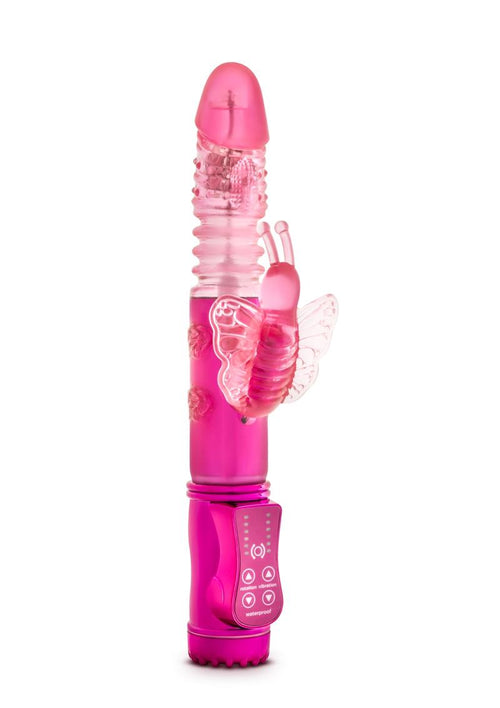 Load image 1 in gallery view. Sexy Things Butterfly Thruster Mini Rabbit Vibrator - Fuchsia/Pink