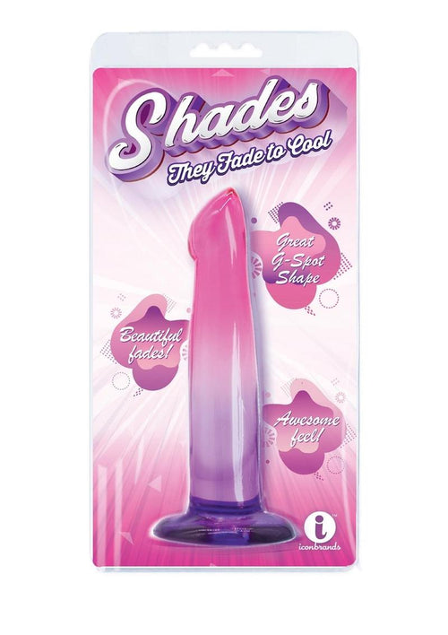 Load image 1 in gallery view. Shades G-Spot Dildo with Suction Cup - Pink/Purple - 6.25in