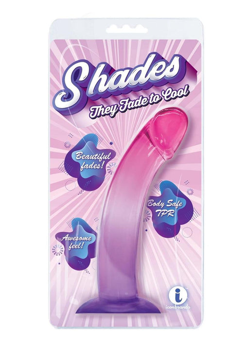 Load image 1 in gallery view. Shades Smoothie Dildo with Suction Cup - Purple - 8.25in