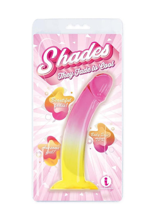 Load image 1 in gallery view. Shades Smoothie Dildo with Suction Cup - Yellow - 8.25in