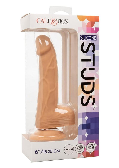 Load image 1 in gallery view. Silicone Studs Realistic Dildo - Vanilla - 6in