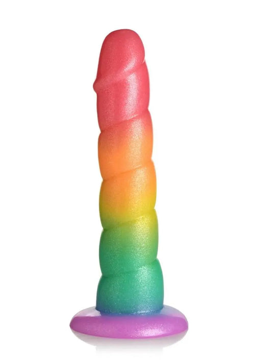 Load image 1 in gallery view. Simply Sweet Swirl Silicone Rainbow Dildo - Multicolor