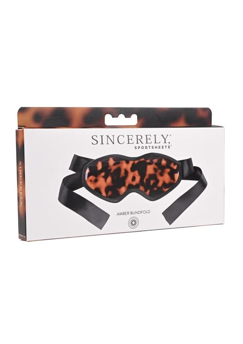 Load image 1 in gallery view. Sincerely Amber Blindfold - Animal Print/Gold