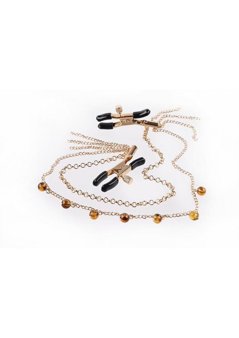 Sincerely Amber Chained Nipple Clamps Sincerely