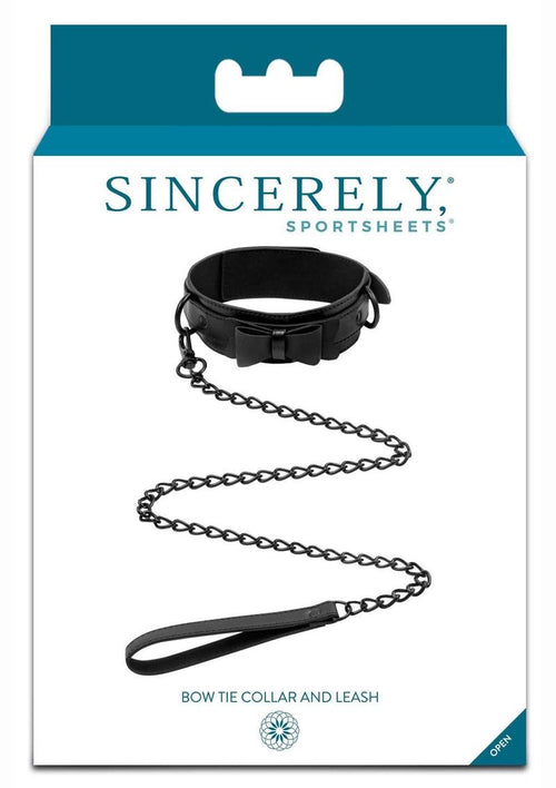 Load image 1 in gallery view. Sincerely Bow Tie Collar Leash - Black