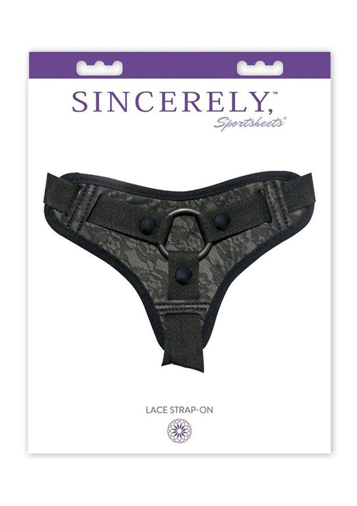 Load image 1 in gallery view. Sincerely Lace Strap-On Harness - Black
