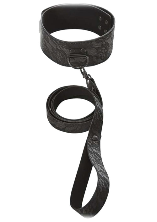 Load image 1 in gallery view. Sincerely Locking Lace Collar and Leash - Black