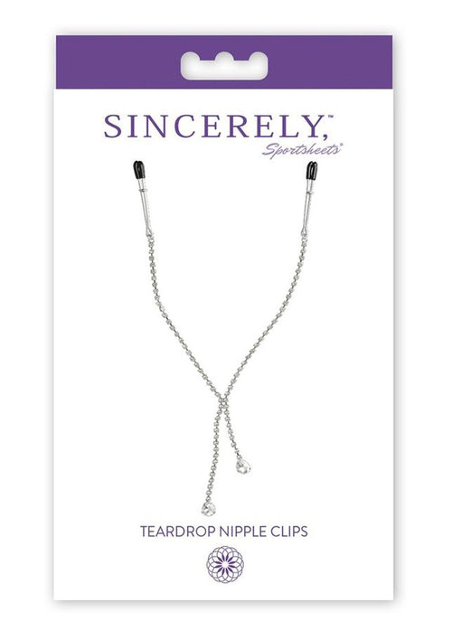 Load image 1 in gallery view. Sincerely Teardrop Nipple Clips - Metal/Silver - 18in