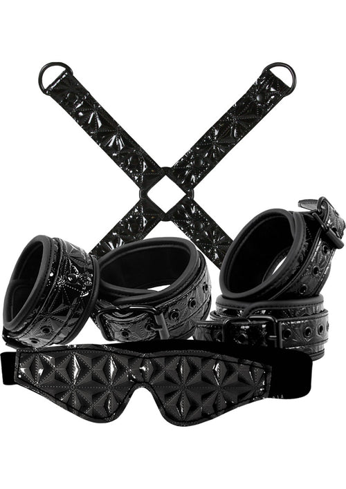 Load image 1 in gallery view. Sinful Bondage Vinyl Kit - Black - Set Of 4