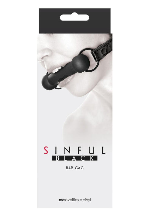 Load image 1 in gallery view. Sinful Silicone Bar Gag - Black