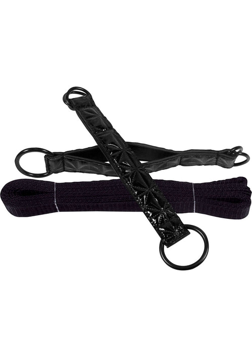 Load image 1 in gallery view. Sinful Vinyl Bed Restraint Straps Kit - Black