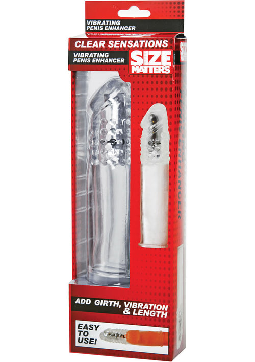 Load image 1 in gallery view. Size Matters Clear Sensations Vibrating Penis Enhancer - Clear