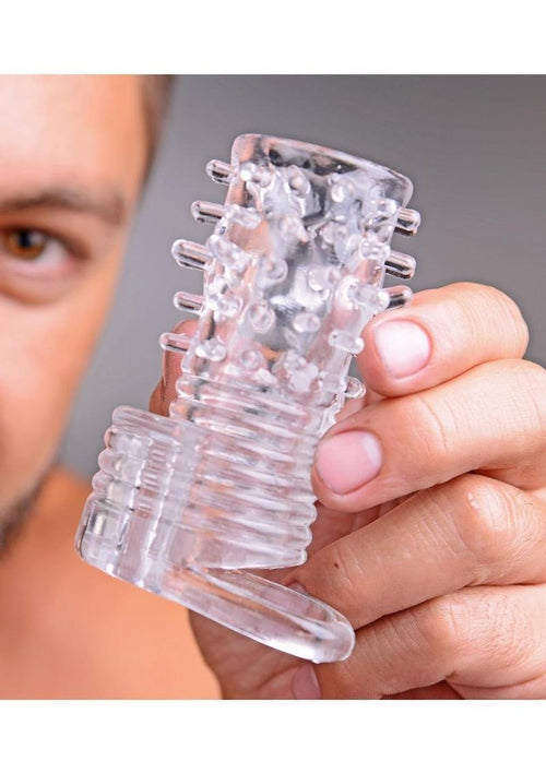 Load image 1 in gallery view. Size Matters Clear Sensations Vibrating Textured Erection Sleeve Size Matters