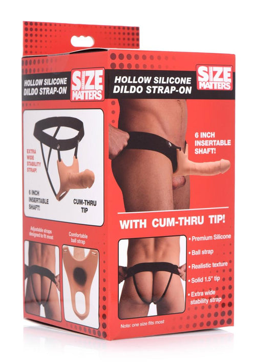 Load image 1 in gallery view. Size Matters Hollow Silicone Dildo Strap-On - Vanilla