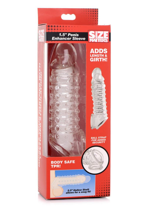 Load image 1 in gallery view. Size Matters Penis Enhancer Sleeve - Clear - 1.5in