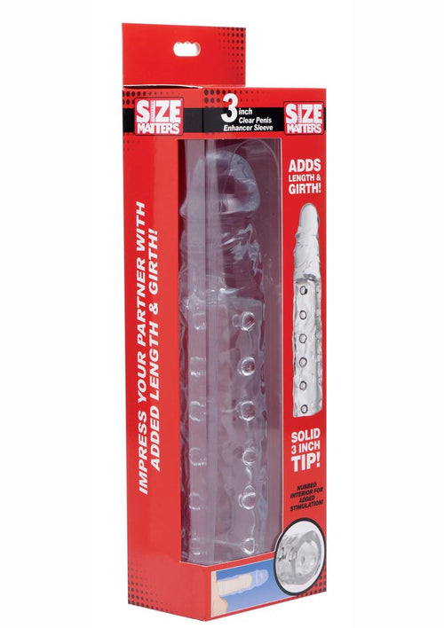 Load image 1 in gallery view. Size Matters Penis Enhancer Sleeve - Clear - 3in