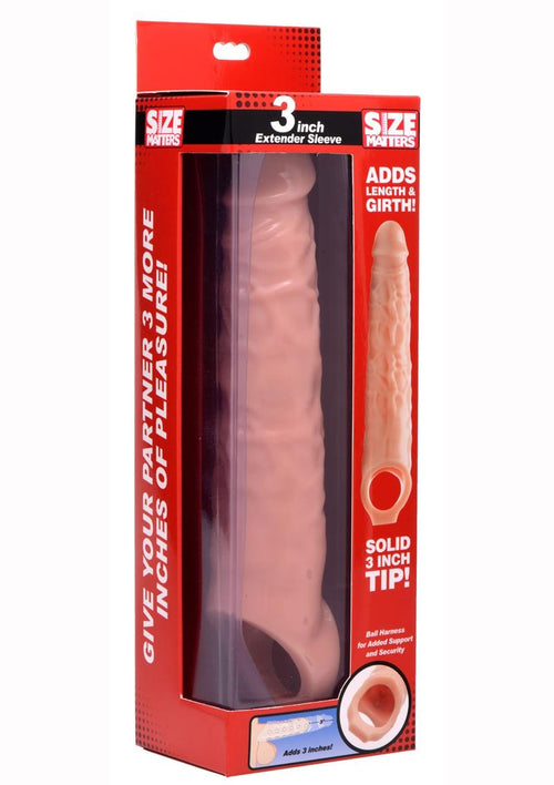 Load image 1 in gallery view. Size Matters Penis Enhancer Sleeve - Flesh/Vanilla - 3in