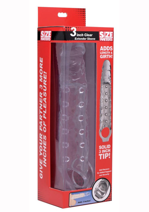 Load image 1 in gallery view. Size Matters Penis Extender Sleeve - Clear - 3in