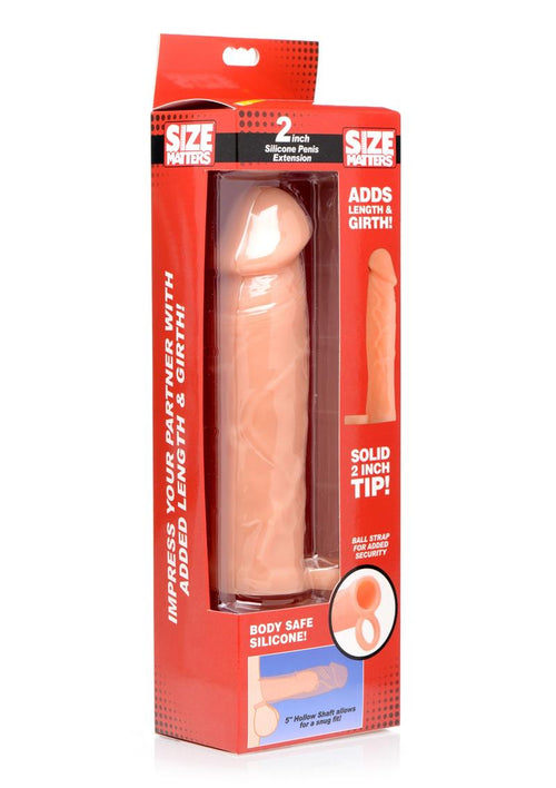 Load image 1 in gallery view. Size Matters Penis Extender Sleeve Silicone - Flesh/Vanilla - 2in