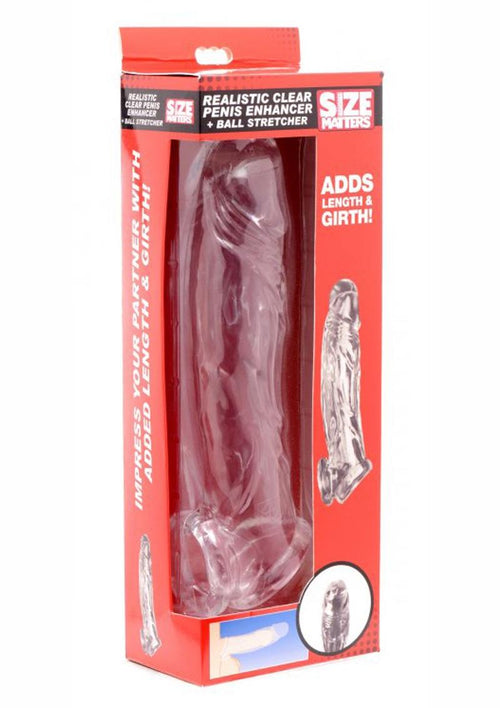 Load image 1 in gallery view. Size Matters Realistic Clear Penis Enhancer and Ball Stretcher - Clear
