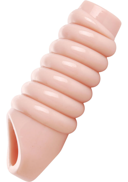 Load image 1 in gallery view. Size Matters Really Ample Ribbed Penis Enhancer Sheath - Vanilla
