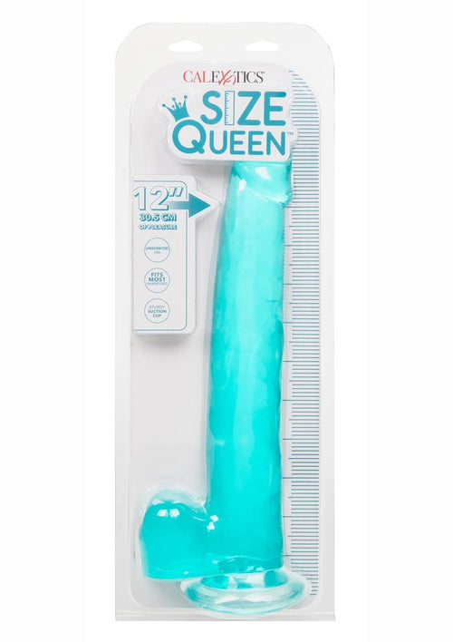 Load image 1 in gallery view. Size Queen Dildo with Balls - Blue - 12in
