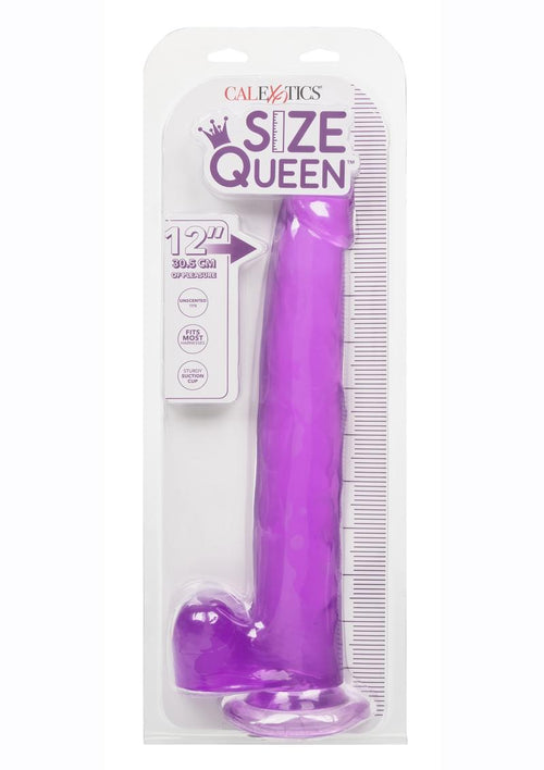 Load image 1 in gallery view. Size Queen Dildo with Balls - Purple - 12in