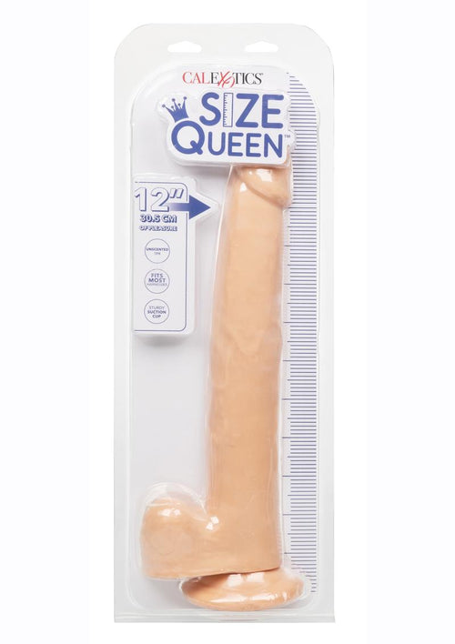 Load image 1 in gallery view. Size Queen Dildo with Balls - Vanilla - 12in