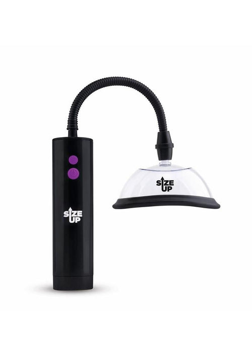 Load image 1 in gallery view. Size Up Rechargeable Pussy Pump Two Chambers - Black/Clear