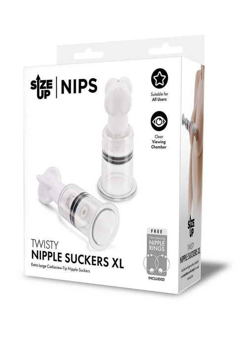 Load image 1 in gallery view. Size Up Twisty Nipple Suckers - Black/Clear - XLarge
