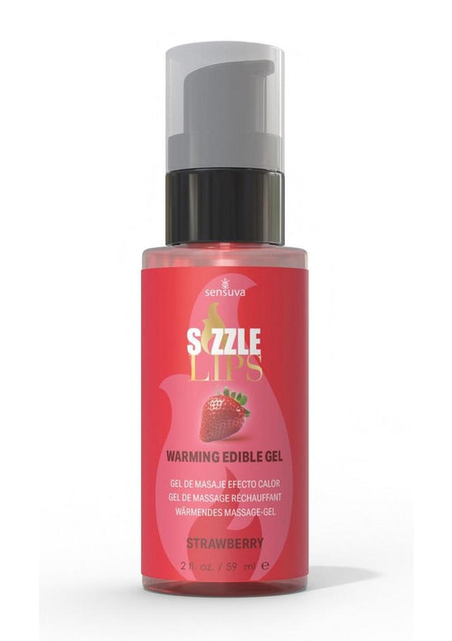 Load image 1 in gallery view. Sizzle Lips Warming Edible Gel Strawberry - 2oz