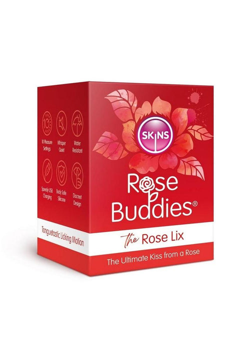 Load image 1 in gallery view. Skins Rose Buddies The Rose Lix Tongue Rechargeable Silicone Clitoral Stimulator - Red