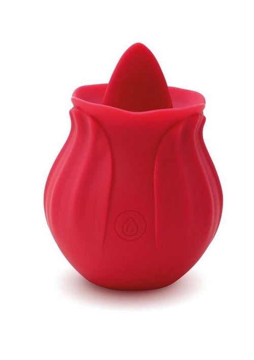 Load image 1 in gallery view. Skins Rose Buddies The Rose Lix Tongue Rechargeable Silicone Clitoral Stimulator - Red