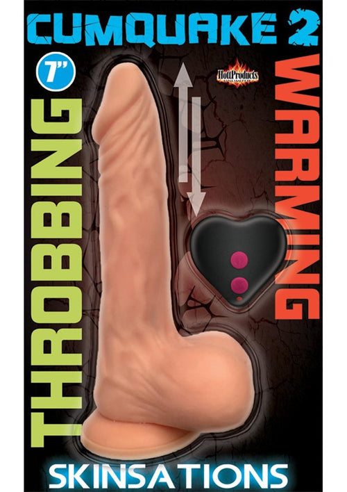 Load image 1 in gallery view. Skinsations Cum Quake 2 Thrusting Vibrator Heat Dildo - Vanilla
